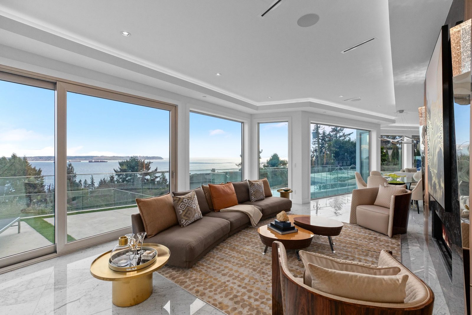 Ocean-view living room, West Vancouver project